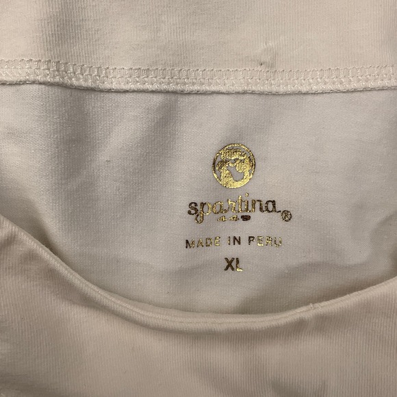 Spartina 449 Island Dress Women XLarge Beige Blue Peeples Song Floral Fringe - Picture 5 of 13